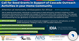 Call for Seed Grants in Support of Cascade Outreach Activities in your Home Community